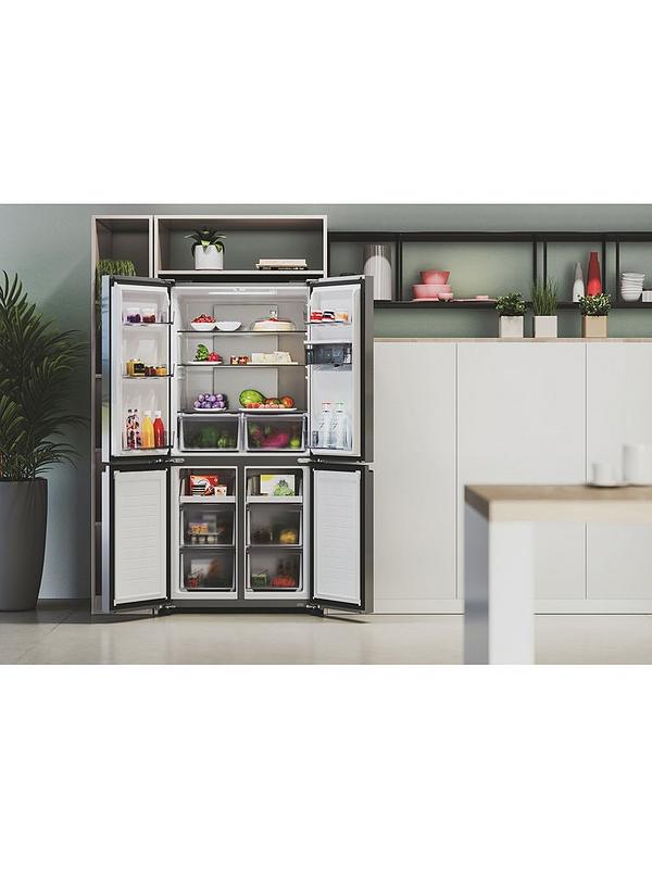Hoover HHCR3818EWPL Non Plumbed Total No Frost American Fridge Freezer, E Rated - Inox - Image 5